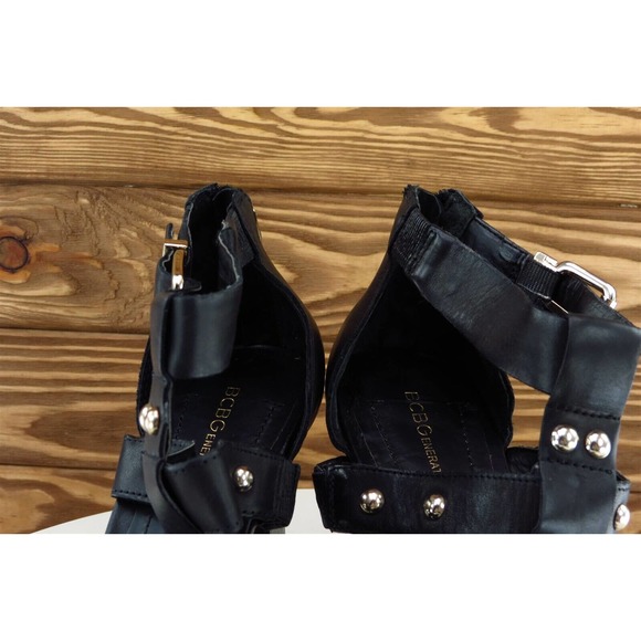 BCBGeneration Sz 9 M Black Gladiator Leather‎ Women Sandals Fizzy - Picture 3 of 7